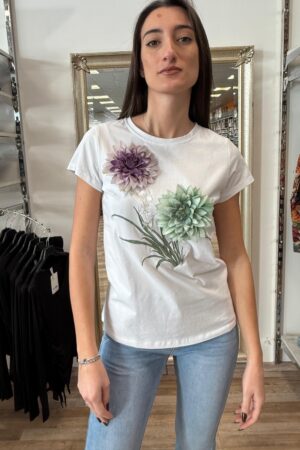 T-shirt con fiori